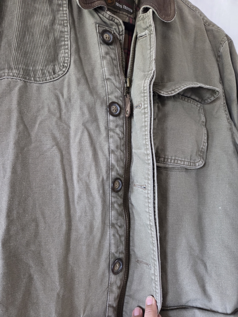 GAP | Vintage Out Of Door Olive Field Jacket with Brown Leather Collar - Picture 2 of 9